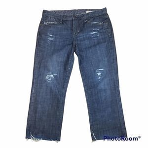 Gap Jeans Denim Distressed Capri Size 10